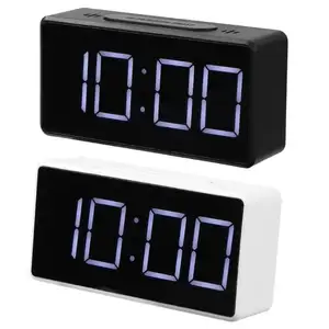 Großhändler 8039 einfache Tabelle große LED Wecker Snooze LED Spiegel Nachttisch Uhr Desktop Temperatur Uhr