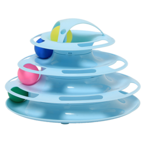 Dropshipping Wholesale4 strati interattivo divertente giradischi Crazy Ball Disk giocattolo per gatti per gattini prodotti per animali domestici pacchetto di cartone - Product Image 4