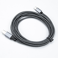 Kabel Printer USB B ke USB C 3 kaki, kabel USB B ke C nilon untuk MacBook Pro/Air, kabel MIDI cocok dengan Keyboard Piano Yamaha