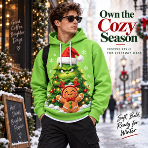 New Custom Men Christmas Hooded <strong>Sweatshirt</strong> Print Winter Holiday Hoodie Daily Streetwear - Product Image 1