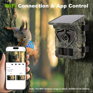 Caméra de surveillance de la faune alimentée par énergie solaire <span class=keywords><strong>Wifi</strong></span> 4K 60MP Pièges <span class=keywords><strong>photo</strong></span> avec visualisation en direct Batterie Li-ion 5200mAh Angle large de 120 degrés pour la chasse - Product Image 4