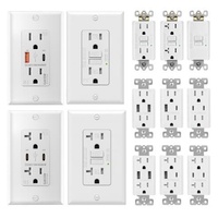 Interrupteur mural américain, prise de courant standard américaine, interrupteur américain, GFCI standard américain 250V, en cuivre, résistant aux flammes - Stock Amérique du Nord