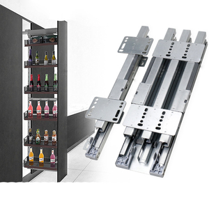 Rail coulissant en acier robuste moderne avec amortisseur, poussoir-tiroir vertical pour armoire, rails <span class=keywords><strong>de</strong></span> <span class=keywords><strong>charge</strong></span> supérieure et inférieure épaissis - Product Image 2