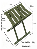 Tabouret de camping pliable, chaise en métal pliable portable, légère, pour la pêche, la randonnée, le pique-nique, petit tabouret d'extérieur