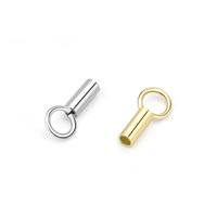 Embout Tube Fermoir en Argent Sterling 925 pour Cordon en Cuir, Cache-Chaîne en Vrac pour Bricolage Collier, Bracelet et Fabrication de Bijoux