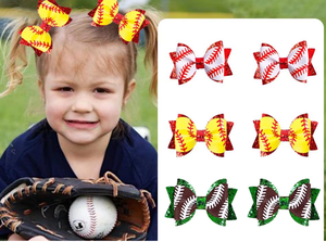 <span class=keywords><strong>Bandeau</strong></span> de <span class=keywords><strong>sport</strong></span> européen et américain imprimé de baseball pour enfants Clip latéral rouge à paillettes Ruban à nœud Pince complète Accessoire de fête en plastique - Product Image 6