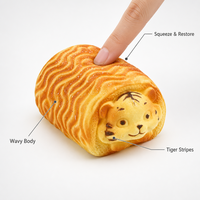 Jouet Squishy en forme de pain de tigre à remontée lente, motif visage de tigre mignon, anti-stress, décoration de bureau, cadeau