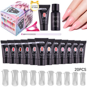 Ensemble <span class=keywords><strong>de</strong></span> 12 couleurs aléatoires en poly gel avec 20 moules <span class=keywords><strong>de</strong></span> gel d'extension et outils professionnels Kit <span class=keywords><strong>de</strong></span> gel d'extension d'ongle pour les amateurs d'art d'ongle - Product Image 4