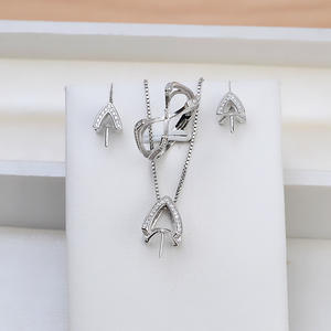 Wenchi S925, Anillo Abierto de Plata, Pendientes de Bola, Accesorios para DIY, Soporte para Perlas, Juego de Joyería, Diseño de Bola Abierta, Modelo Chino 16100 - Product Image 2