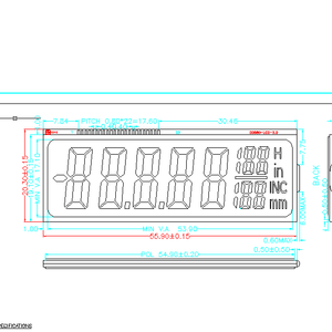 ノギス用カスタムセグメントLCD 七段LCD OEM/ODM LCDガラスディスプレイパネル ディスプレイ - Product Image 2