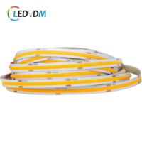 Lampu Strip LED COB SMD2835 5050 8mm DC12V/24V Putih Hangat/Dingin CCT RGB RGBW IP68 Tahan Air Fleksibel dengan Remote Control