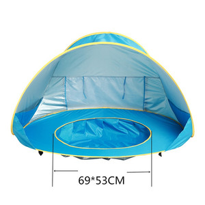 Serin yaz çocuk kullanımı Pop up bebek plaj çadırı tek yatak odası yüzme havuzu taşınabilir gölge UV koruma güneş barınak - Product Image 3