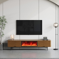 Vente en gros de meuble TV moderne à flamme simulée armoire décorative table basse design foyer électrique