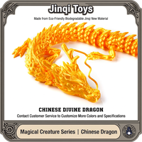 Figurine de dragon chinois imprimée en 3D, dragon articulé flexible, ornement en plastique, décoration fantastique, cadeau, décoration de bureau