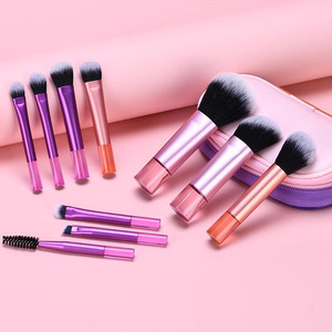 Set de 10 Brochas de Maquillaje Portátiles con Estuche de Viaje, Brochas de Pelo Sintético para Base, Rubor y Sombra de <span class=keywords><strong>Ojos</strong></span> - Product Image 2