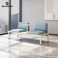 Ensemble canapé et table basse SpaceUnited, style moderne minimaliste, décontracté, cadre en métal, canapé deux places rembourré