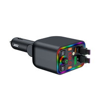 Chargeur de voiture portable 4-en-1 à charge rapide Type-C, adaptateur électrique universel OTP PD 3.0 QC3.0 avec câble rétractable pour téléphones mobiles