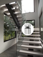 DETECH Support de fixation moderne en acier inoxydable SS316 2205 304 pour système de rampe d'escalier en verre sans cadre, résistant à la rouille, pour appartement 3