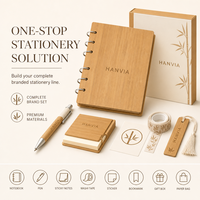Carnet de notes rechargeable en bambou naturel A5 avec reliure à 6 anneaux, papier en fibre de bambou écologique, pour étudiants