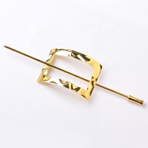 Schöne runde quadratische einfache geometrische Metall Rose Gold Silber Essstäbchen Französisch Haar Chignon Pin Zubehör Haar Chop Sticks - Product Image 2