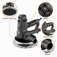 Ponceuse murale électrique OEM RUTE DC de qualité professionnelle 220V 850W à vitesse variable, auto-aspirante, sans poussière, pour bricolage