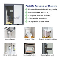 Unité de salle de bain mobile préfabriquée certifiée ISO, moderne, écologique, durable, portable, douche et toilettes combinées, pour camping en plein air, école