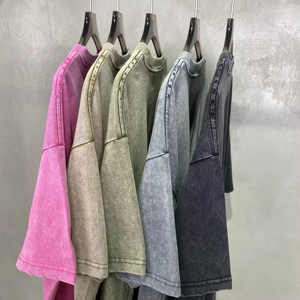 เสื้อยืดแขนสั้นผู้ชาย รุ่นวินเทจ ปี 2024 ผ้า 275 GSM 100% คอตตอน ล้างสีแบบแอซิด หนักแน่น ขอบเย็บอย่างดี ลายเรียบ ดีไซน์แบบถัก - Product Image 1