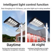 Lampe solaire de rue intégrée haute puissance Guohong, ABS, télécommande, source lumineuse LED, IP65, extérieur, route, monocristalline