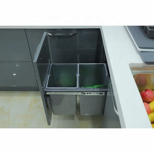 high quality eco friendly big volume 20L kitchen pull out soft closing plastic waste bin