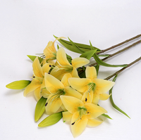 Fleur artificielle de lys à longue tige - Style moderne, plastique écologique, décoration d'intérieur durable pour Noël et le Nouvel An