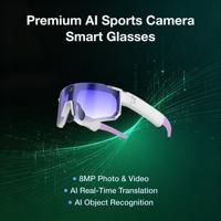 Kacamata Pintar Olahraga AI Premium Transfer Wi-Fi Cepat 8MP EIS Anti-Goyang Kamera Aksi Sudut Pandang Pertama 290mAh Terjemahan AI Real-Time