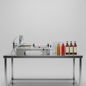 Machine de remplissage semi-automatique pour huile, shampoing, lotion, parfum, miel, gel désinfectant pour les mains, liquides en bouteilles plastiques ou en verre - Product Image 1