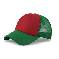 Gorra de béisbol de malla de 5 paneles en blanco para niños, con logo personalizado, MOQ bajo, gorra trucker común para niños