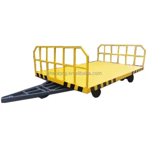 Trailer phẳng được sử dụng để vận chuyển hàng hóa trong khu vực nhà máy. Chuyển xe, xe đẩy hậu cần, xe tải phẳng