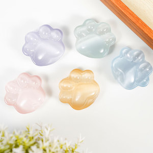 New Arrivals Cat Eye Stone Adorable Carving Crystals Crafts Natur Multi Color Crystal Cat Paws Crystal Figurines for Gift