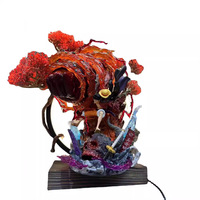 Figurine d'Anime One Piece 22cm Monkey D Luffy Gear 3, Figurine d'Action Hell Fire GK avec Lumière LED, Modèle d'Anime