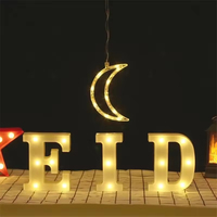 Décoration Eid Mubarak Ramadan : Lettres LED Lumineuses en Forme d'Étoile pour Anniversaire, Mariage, Décoration Intérieure, et Demande en Mariage