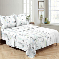 Ensemble de Draps d'Hôtel Imprimés 2-3 Pièces, Parure de Lit Double Super Douce