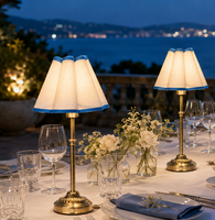 Lampe annulaire moderne légèrement luxueuse, plissée, rechargeable, trois couleurs, idéale pour les hôtels, les restaurants, les banquets de mariage