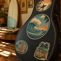 Autocollants personnalisés Yingao pour le surf rétro, découpés, résistants aux UV, en PVC imperméable, pour équipement de surf, planche à roulettes
