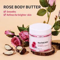 Beurre corporel Marque privée Bas quantité minimale de commande Logo personnalisé 200G Vente en gros Hydratant Hydratant Adoucir la peau lisse Noix de coco Rose Mangue