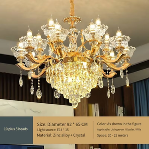 Lustre en cristal de luxe haut de gamme de style européen blanc chaud contemporain pour salon ville ancienne maisons auto-construites ville - Product Image 3