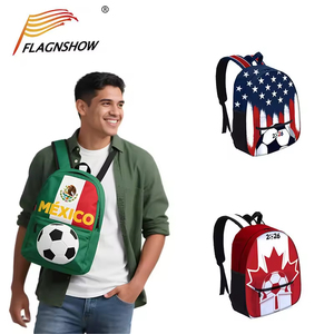 Soccer Game Football Fans Nation Flag Design Customized Printed Durable Polyester Large Capacity Casual Sport Backpack Trending