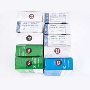 Hojas Quirúrgicas 100 Unidades Estériles de Acero al Carbono para Uso Dental Tamaños 10 12 15 23 25 - Product Image 1