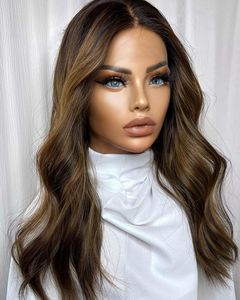 Kingdom Luxe Lace Top With Silk liner European Hair Premium Quality Brunette Highlight Color Full HD Lace Front Perruque pour femmes - Product Image 1