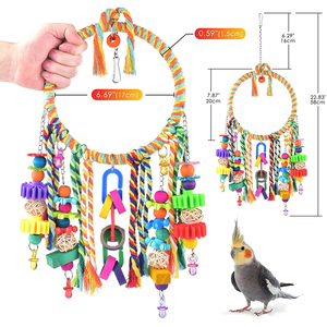 Piccioncini fringuelli parrocchetti pappagallini piccoli uccelli pesce persico colorato uccello da masticare altalena giocattoli - Product Image 2