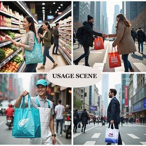 Sacs de courses réutilisables en tissu non tissé avec logo personnalisé, sacs cadeaux colorés, sacs fourre-tout non tissés pour promotions - Product Image 5