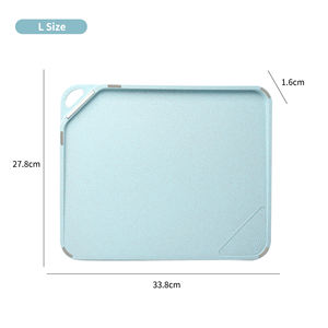 Tabla de cortar de PP de paja de trigo ecológico de grado alimenticio sin BPA de doble cara, bloque de cortar no tóxico con mango de ranura de jugo para Cocina - Product Image 4