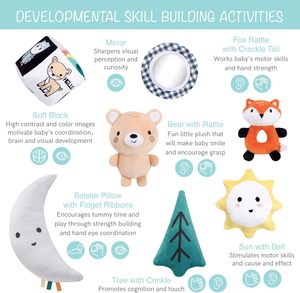 7 en 1 Baby Play Gym Floor Activity Center <span class=keywords><strong>Tapis</strong></span> rampant pour bébé <span class=keywords><strong>Tapis</strong></span> <span class=keywords><strong>de</strong></span> temps pour le ventre avec oreiller en peluche et jouets en peluche - Product Image 4