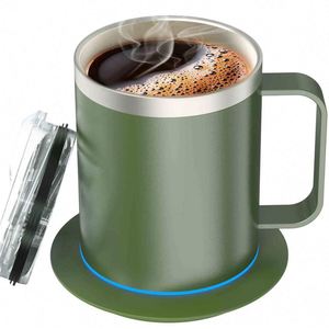 Wholesale Smart Electronic <b>Heated</b> Double-Layer 18/8 Stainless Steel Eco-Friendly Gift Cup Mug Warmer with <b>USB</b> Charging for Home - Product Image 3